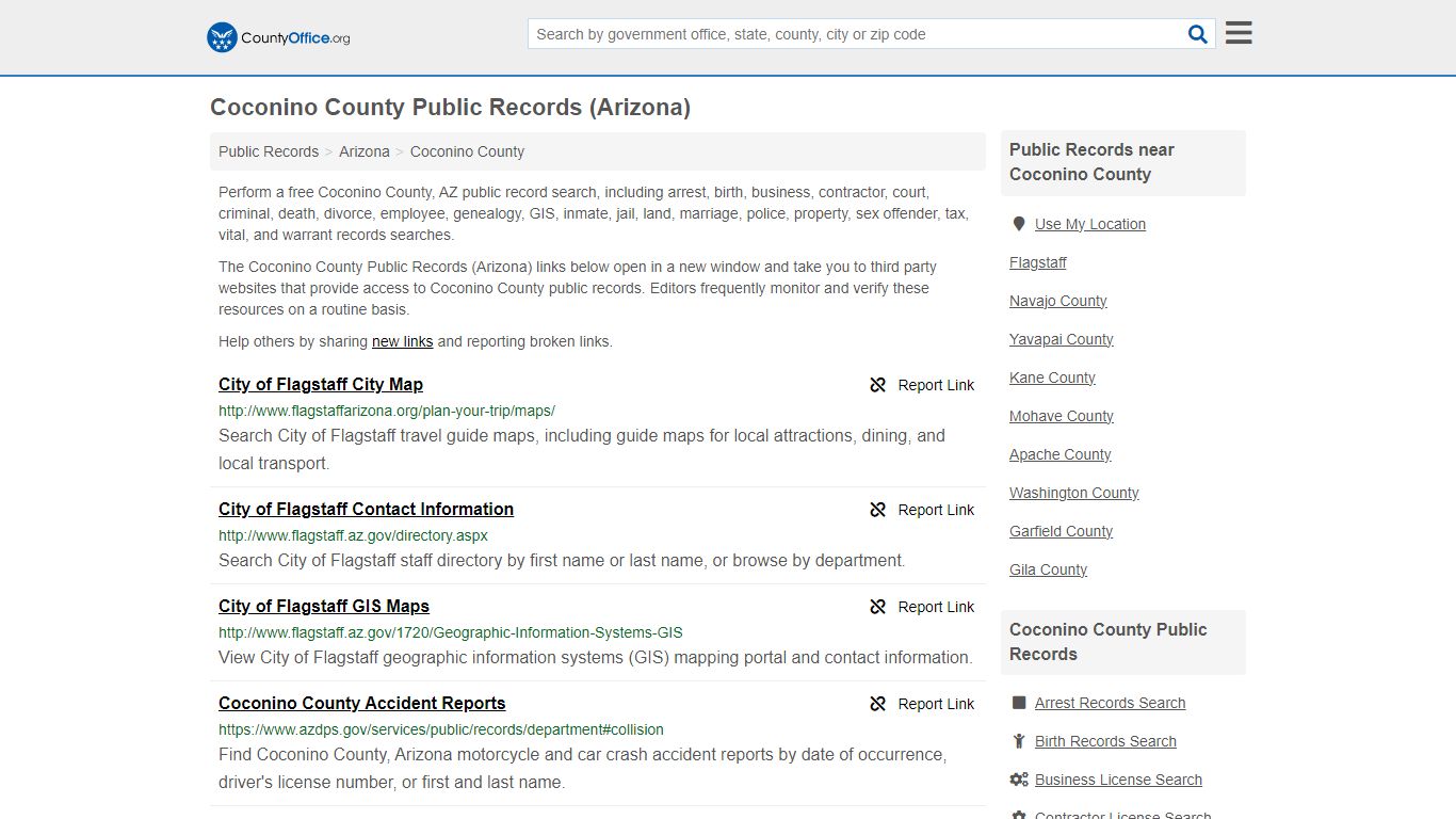 Coconino County Public Records (Arizona) - County Office
